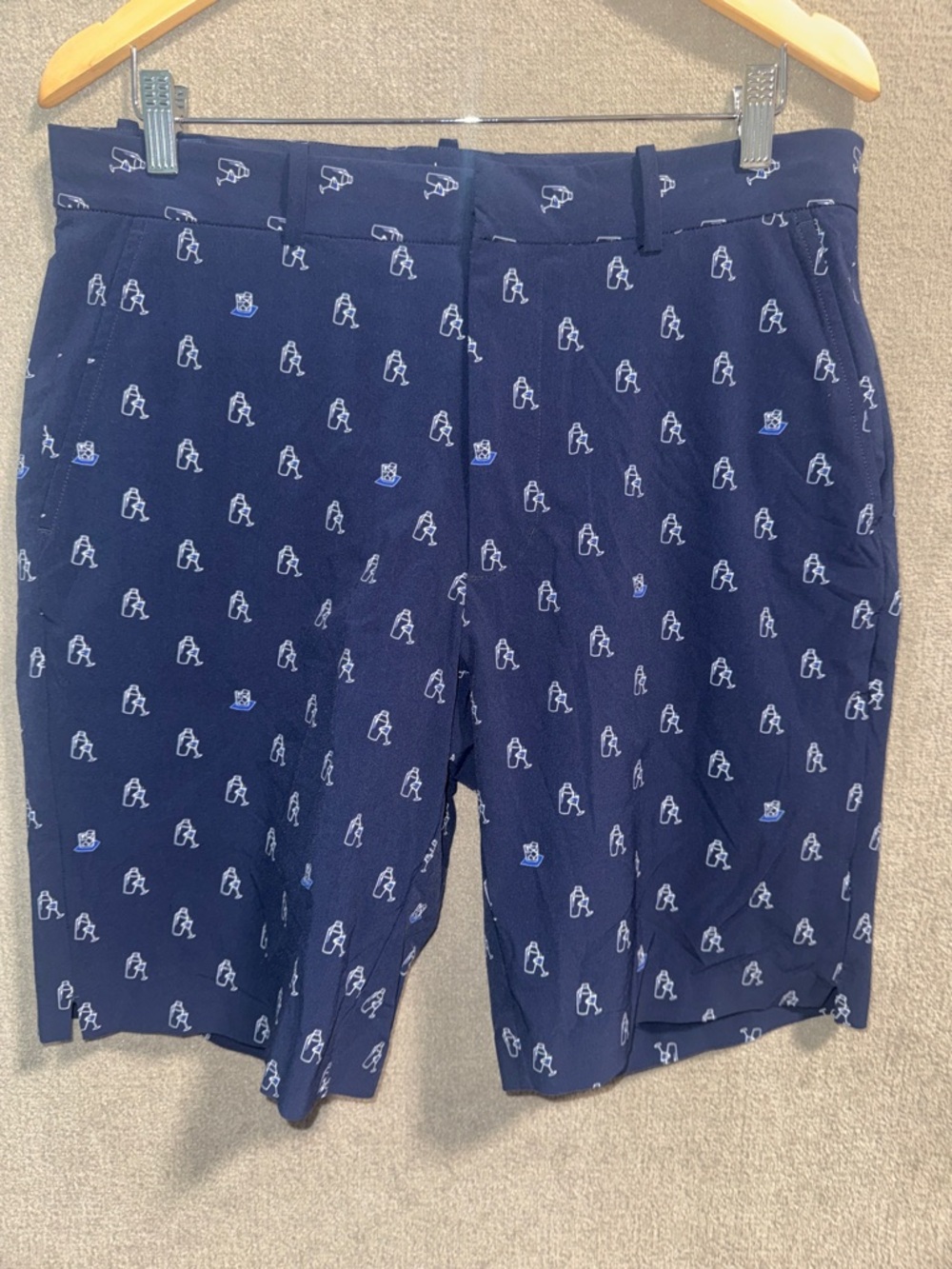 Polo Ralph Lauren Golf Links Trunk Navy‎ Cocktail Print Hybrid Shorts Mens 32